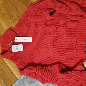 Woman's red sweater